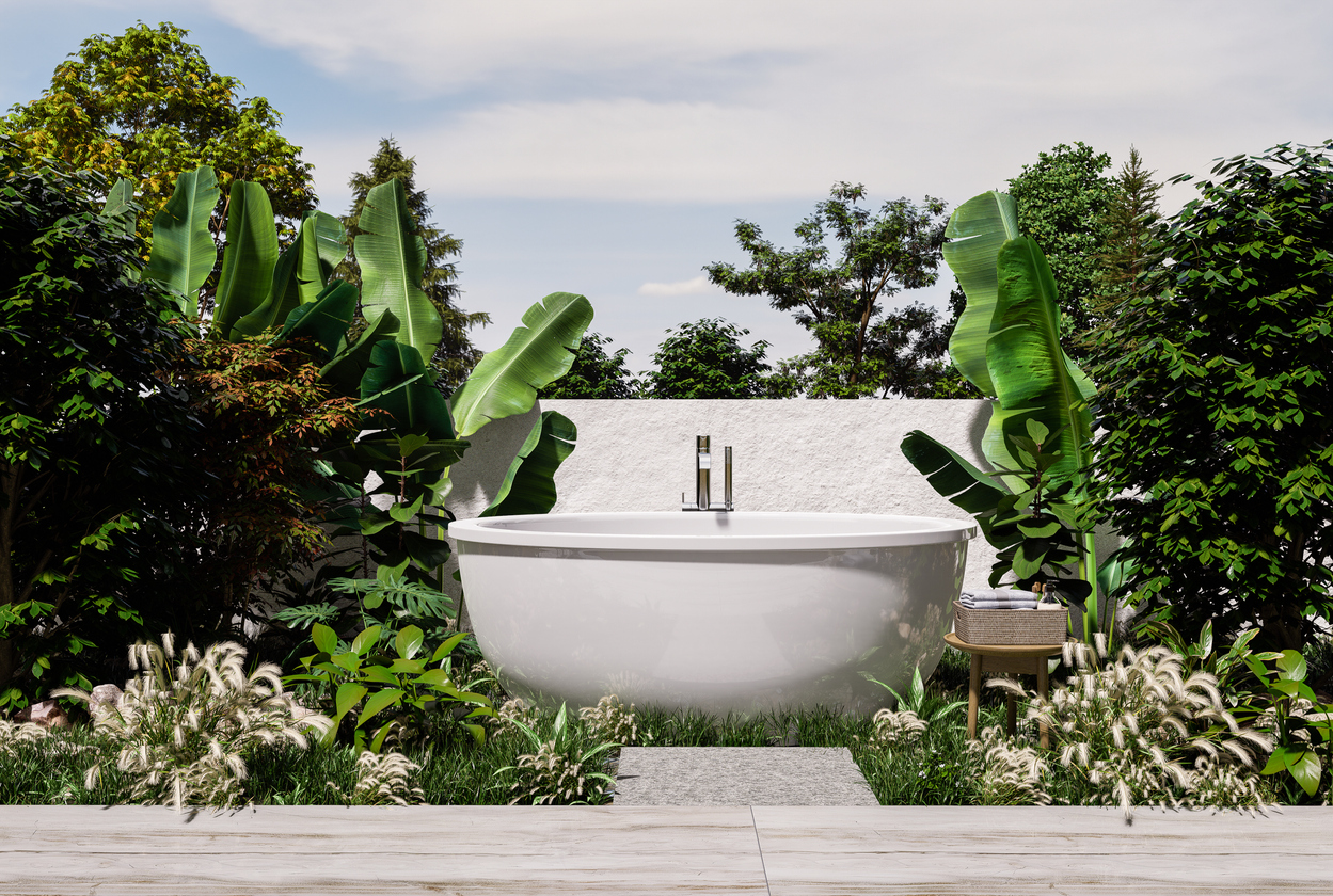 Cómo crear un baño exterior en el jardín 2 Cómo crear un baño exterior en el jardín