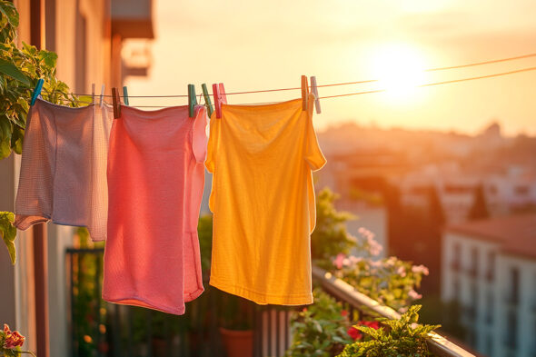 Puedes tender la ropa en tu balcón o azotea