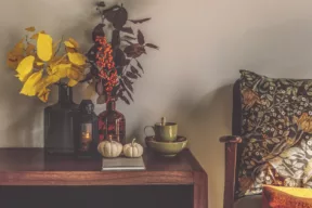 calabaza y flores