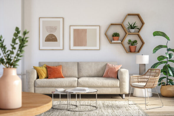 ¿Quedan bien juntos el naranja y el beige en casa?